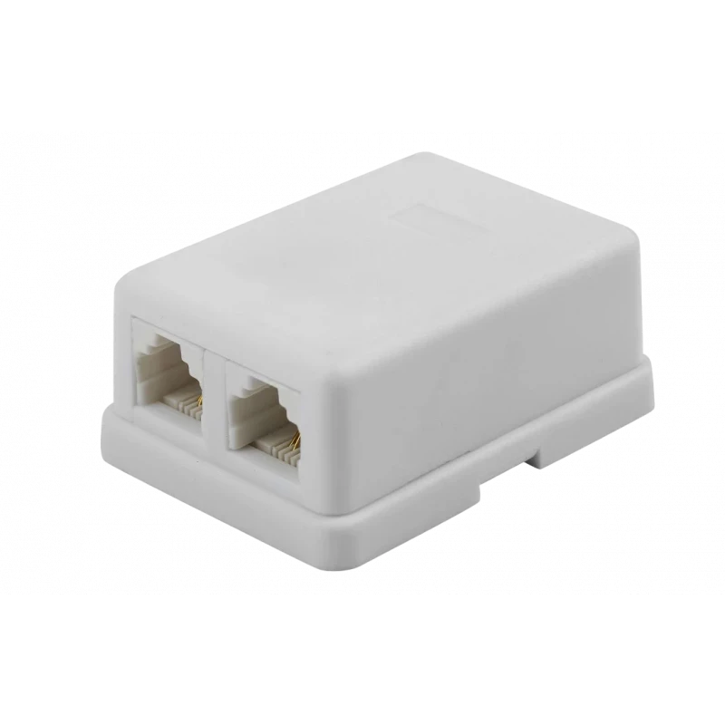 03-0002 Розетка телефонная RJ-14 2/6P4C открытой проводки 03-0002 Розетка телефонная RJ-14 2/6P4C открытой проводки