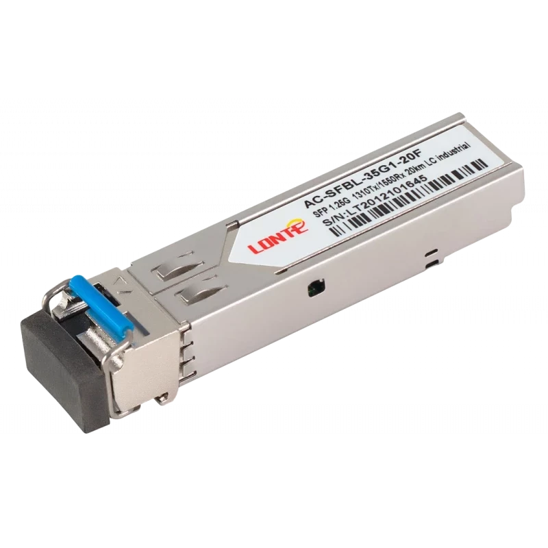 SFP WDM 1.25G Tx1310/Rx1550 20km LC DDM, industrial SFP WDM 1.25G Tx1310/Rx1550 20km LC DDM, industrial