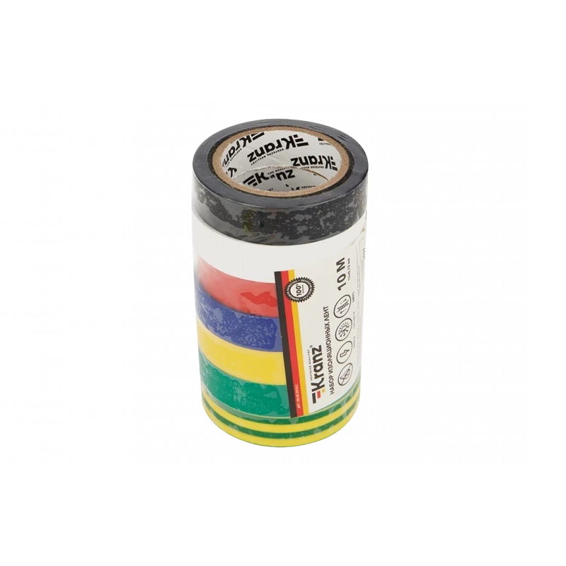 KR-09-2010-E Набор изоляционных лент KRANZ 0.13х15 мм, 10 м, 7 цветов KR-09-2010-E Набор изоляционных лент KRANZ 0.13х15 мм, 10 м, 7 цветов