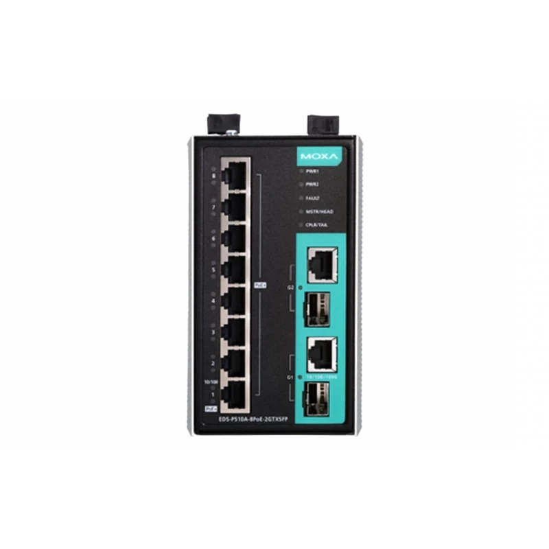 Коммутатор Moxa EDS-P510A-8PoE-2GTXSFP-T Коммутатор Moxa EDS-P510A-8PoE-2GTXSFP-T