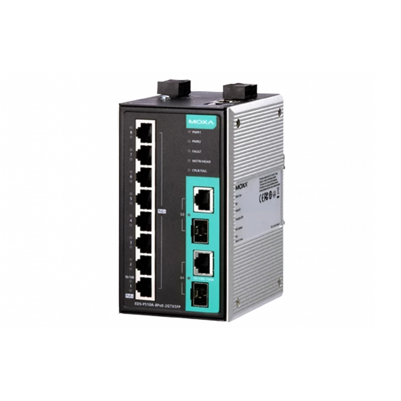 Коммутатор Moxa EDS-P510A-8PoE-2GTXSFP-T Коммутатор Moxa EDS-P510A-8PoE-2GTXSFP-T