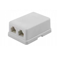 03-0002 Розетка телефонная RJ-14 2/6P4C открытой проводки 03-0002 Розетка телефонная RJ-14 2/6P4C открытой проводки