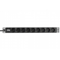 PH22-9D1-P ITK PDU 9 розеток нем. ст, 1U, шнур 2м вилка нем. ст ПВХ чер
