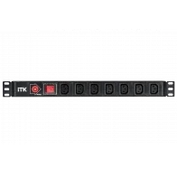 PDU 7 розеток C13, с выкл. и защ. от перенапр, без шнура