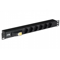 PH21-6D3 ITK PDU 6 роз. нем. ст. с автом.10А 1U, вх.С14 без каб. чер.