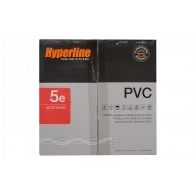 41903 Hyperline UUTP4-C5E-S24-IN-PVC-GY-305 (305 м) Кабель витая пара, неэкранированная U/UTP, категория 5e, 4 пары (24 AWG), одножильный (solid), PVC 41903 Hyperline UUTP4-C5E-S24-IN-PVC-GY-305 (305 м) Кабель витая пара, неэкранированная U/UTP, категория 5e, 4 пары (24 AWG), одножильный (solid), PVC