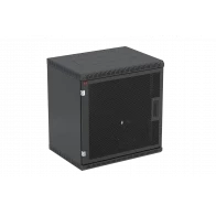 Шкаф телекоммуникационный настенный разборный черный 19”,15U(600x650), ШТ-НСр-15U-600-650-П-Ч дверь перфорированная ССД