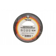 KR-09-2806 Изолента ПВХ профессиональная KRANZ 0.18 х 19 мм х 20 м, черная, упаковка 10 роликов