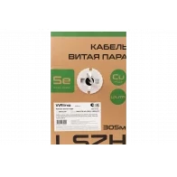WRline WR-UTP-4P-C5E-L-LSZH-GY Кабель витая пара, неэкранированный U/UTP, категория 5e, 4 пары (0.48 мм), одножильный, внутренний, LSZH, нг(A)-HF, серый, 305 м WRline WR-UTP-4P-C5E-L-LSZH-GY Кабель витая пара, неэкранированный U/UTP, категория 5e, 4 пары (0.48 мм), одножильный, внутренний, LSZH, нг(A)-HF, серый, 305 м