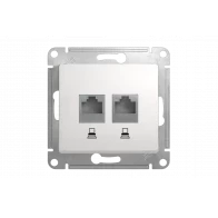 Розетка двойная компьютерная RJ45 Cat.5 Schneider Electric GLOSSA, белый Розетка двойная компьютерная RJ45 Cat.5 Schneider Electric GLOSSA, белый